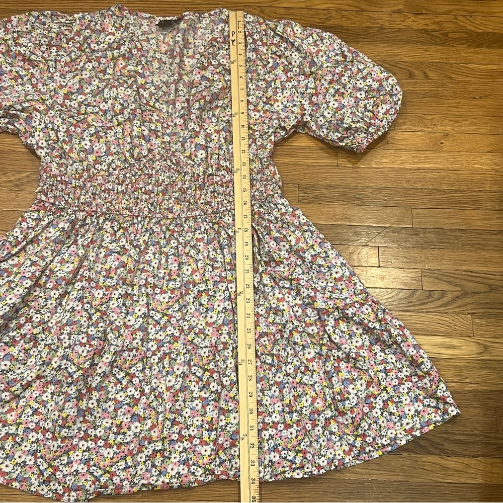 Gap Ditsy Floral Puff Sleeve Smocked Waist Mini Dress 100% Cotton | Size: XL - Picture 5 of 10